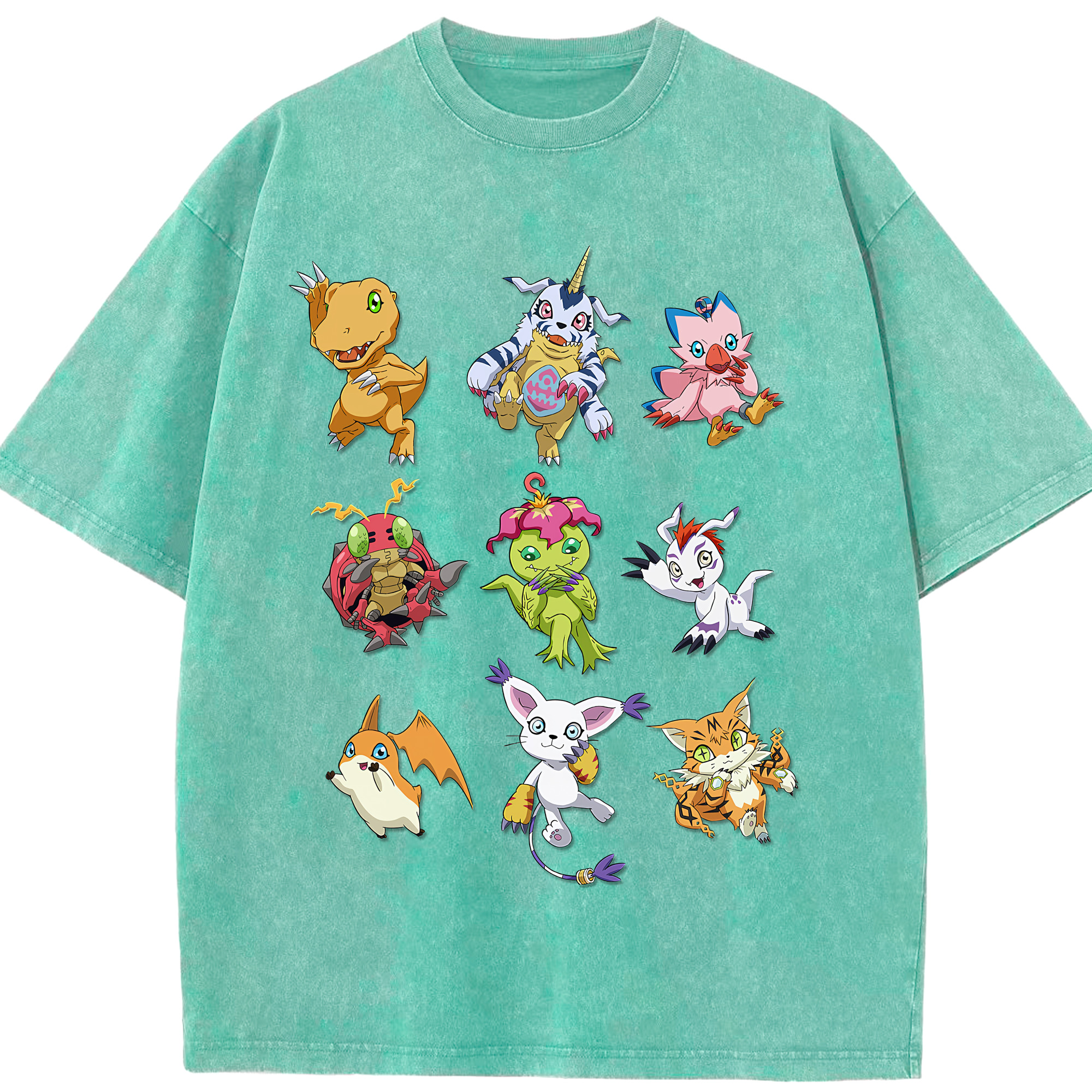 （画像用） Digimon デジタルモンスター/デジモン 綿100% ヴィンテージ風 半袖Tシャツ（フロントプリント）